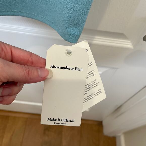 Abercrombie & Fitch Pastel Blue Slit Midi Skirt Minimalist Cleangirl NWT XS - Picture 8 of 8